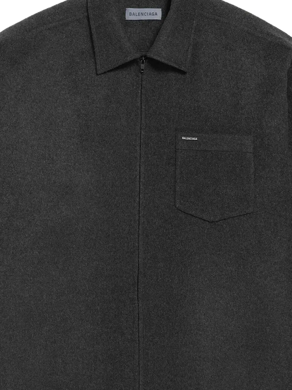 Пальто с карманом и застежкой-молнией Balenciaga, серый — фото 2