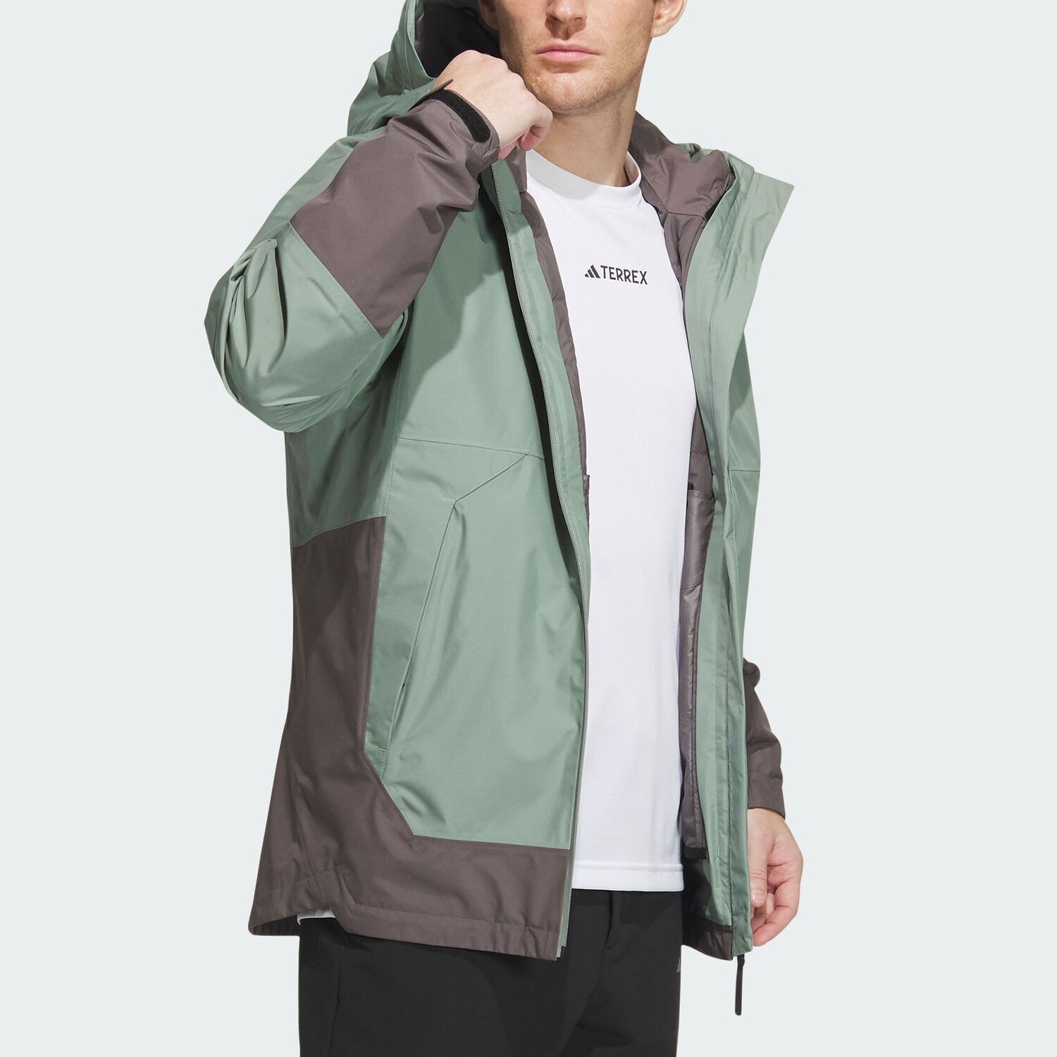 Куртка мужская для активного отдыха Dusty Green Adidas, зеленый — фото 3