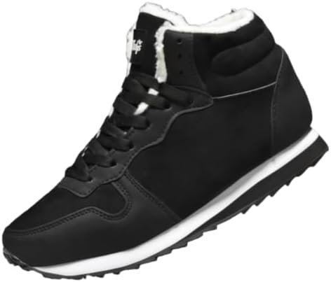 

Зимние короткие теплые ботинки - прочная подошва с высоким сцеплением, верх из ПУ и резиновая подошва, шнуровка, круглый носок, повседневные ботинки с амортизацией - темно-синие/белые для льда и снега Minlaidian