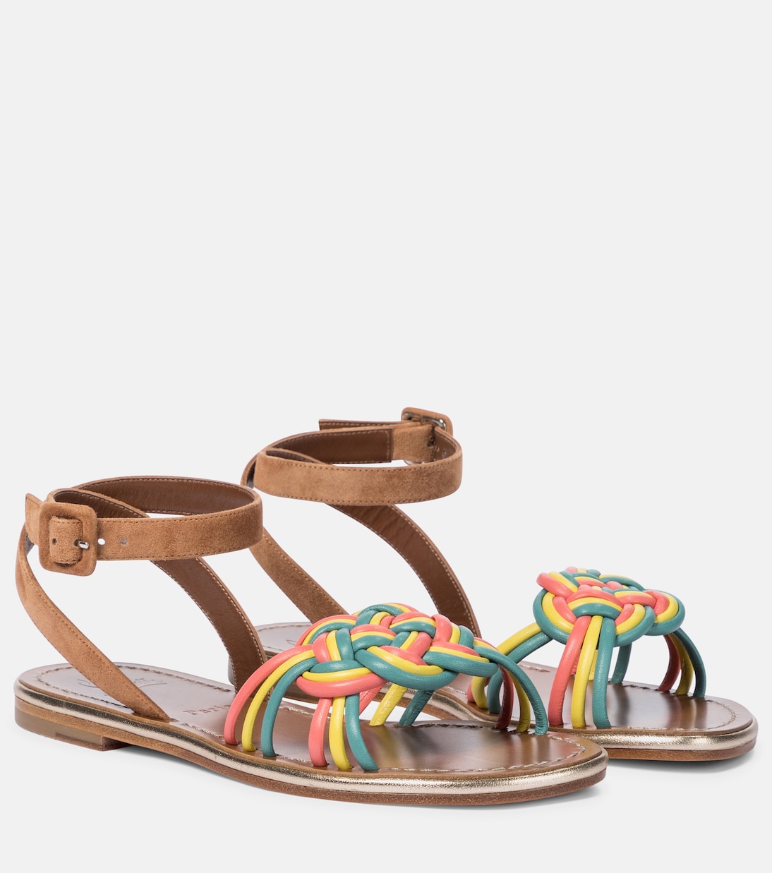 Элла сандалии из замши и кожи Christian Louboutin, Version Multi