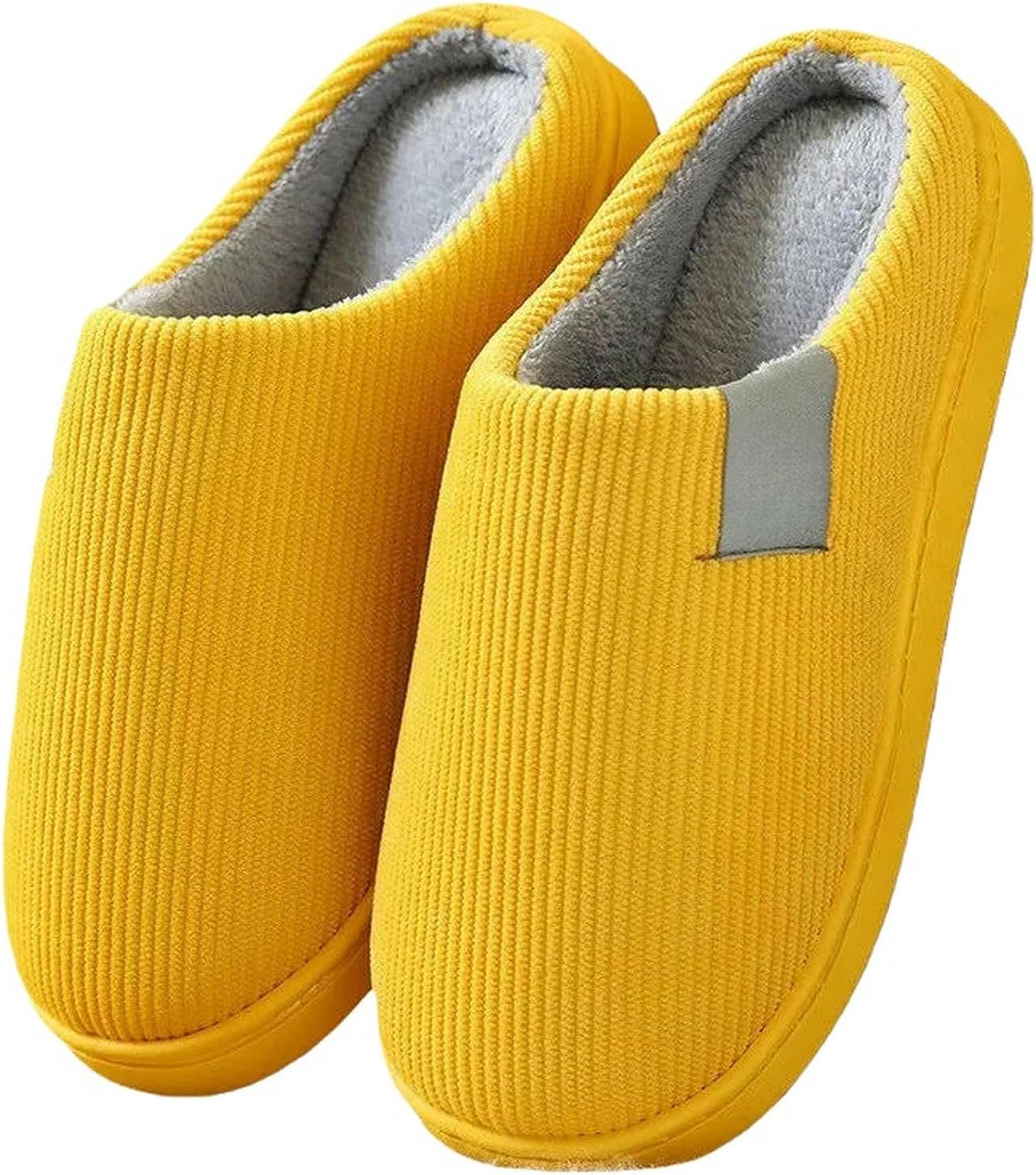 

Домашние хлопковые тапочки для женщин и мужчин, толстые мягкие, плюшевые, противоскользящие, для зимы Uebherv, желтый
