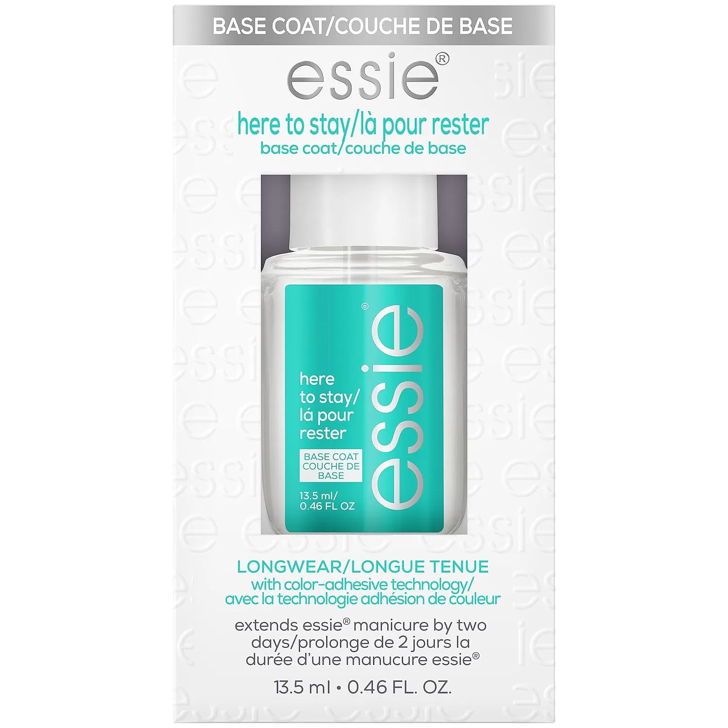 Базовое покрытие Essie Here to Stay для фиксации цвета и защиты ногтей от обесцвечивания, 13.5 мл (2 шт. в упаковке) Essie — фото 2