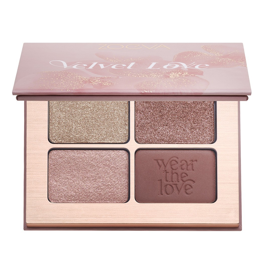 

Тени для век velvet love eyeshadow quad Zoeva, purple haze eyes, вес 6 гр.