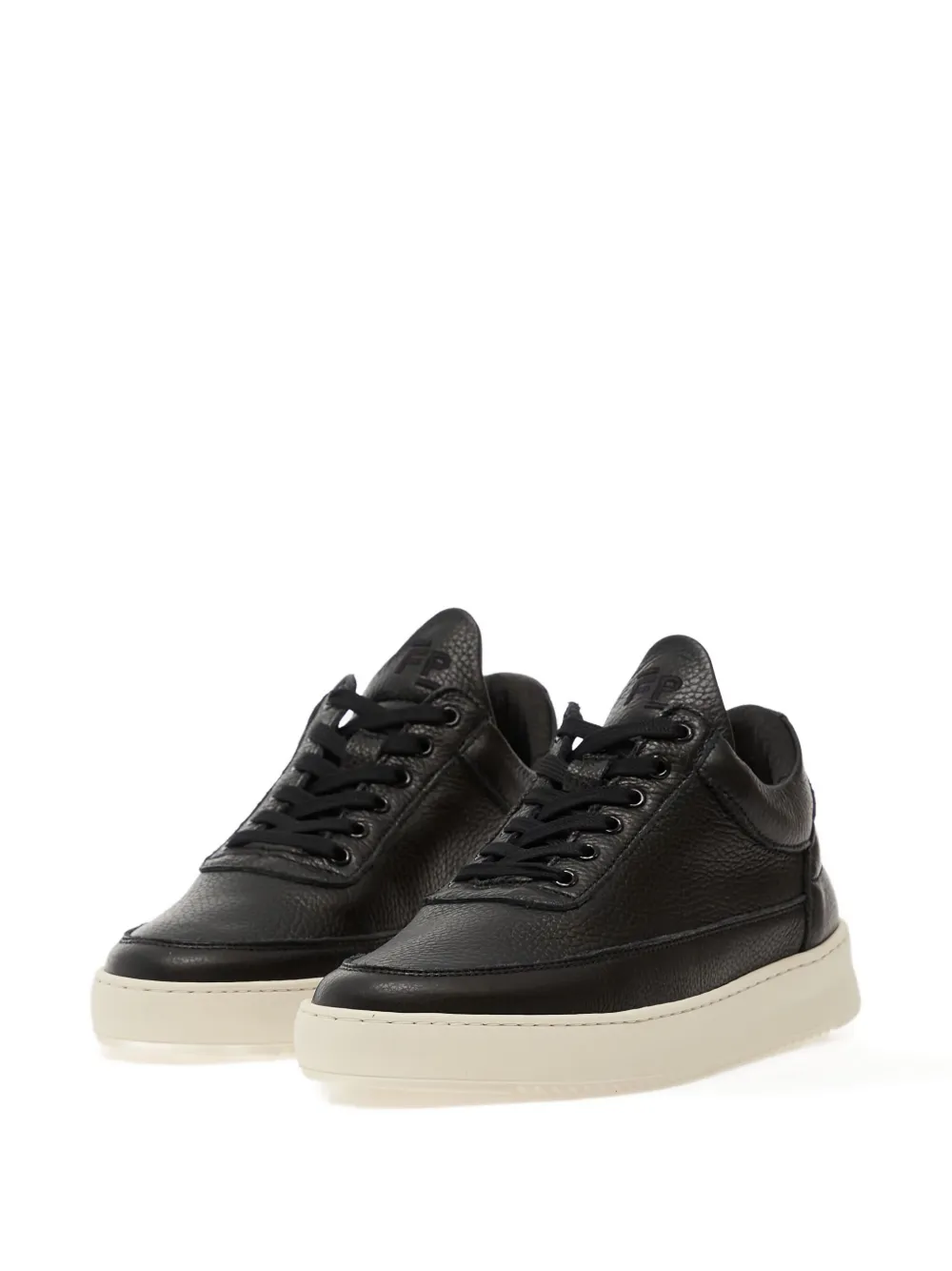 Низкие кеды из зернистой кожи Filling Pieces, черный — фото 2