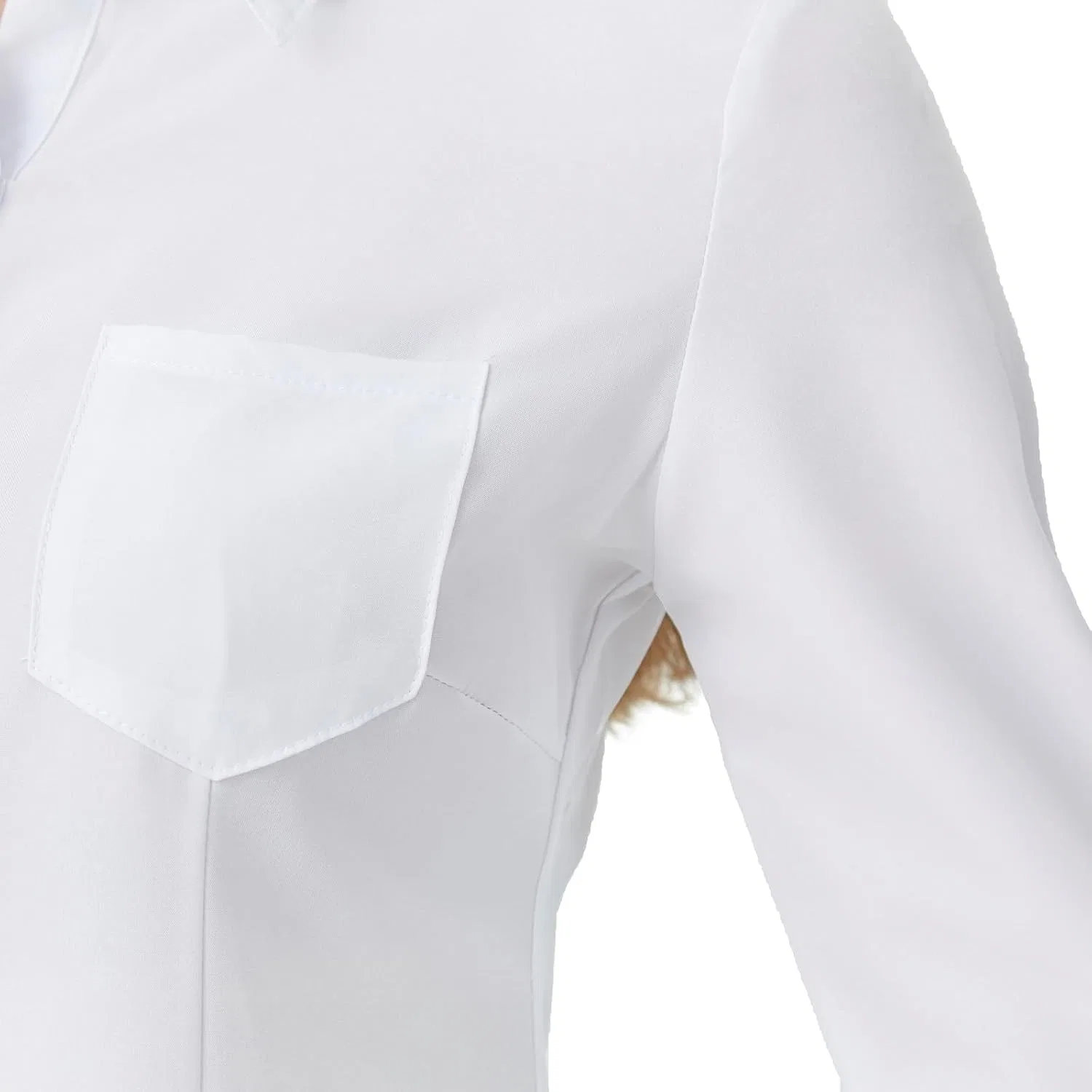 Блуза классическая с длинным рукавом Button Down, белый — фото 4