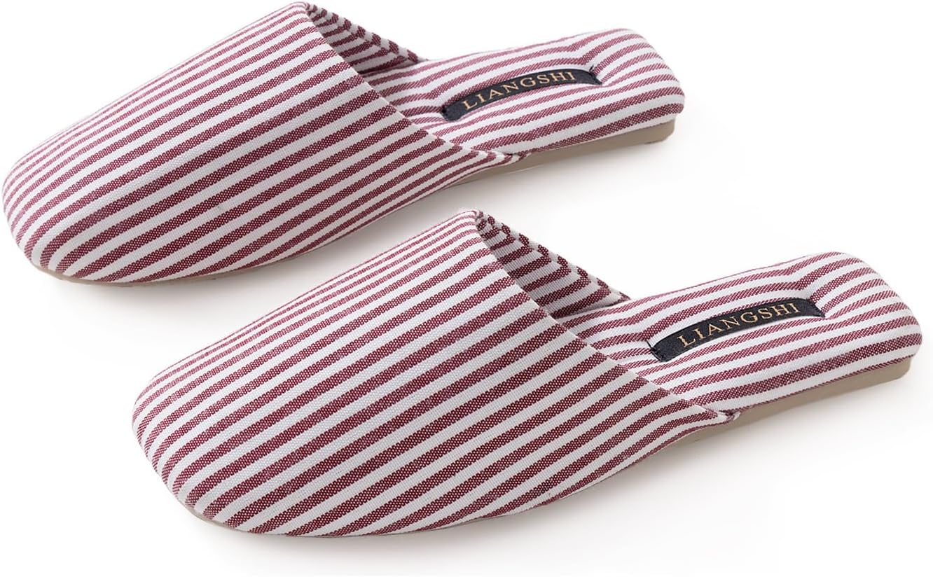 

Тапочки с полоской для женщин и мужчин, закрытые, TPR, элегантные домашние туфли для улицы и дома Yafirgeer, красный