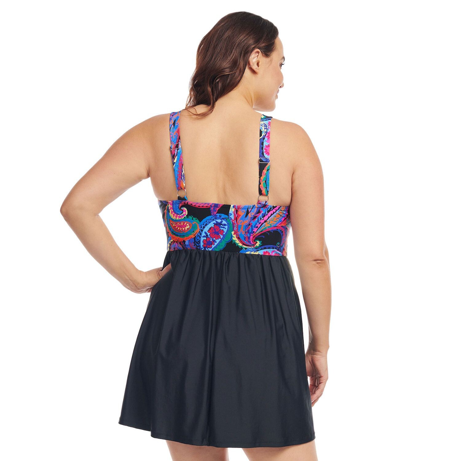 

Сплошной купальник Mazu с тропическим принтом и закрученным узлом больших размеров Mazu Swim, синий