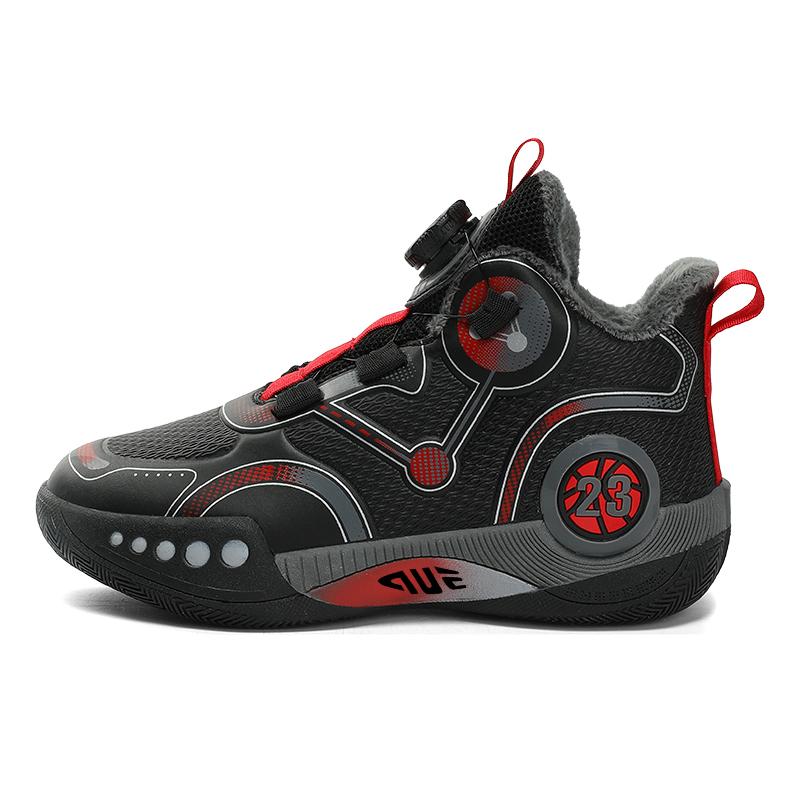 

Prince McQueen Антискользящие износостойкие баскетбольные кроссовки мид-топ унисекс с флисовой подкладкой черно-красные, цвет Fleece-Lined Black Red