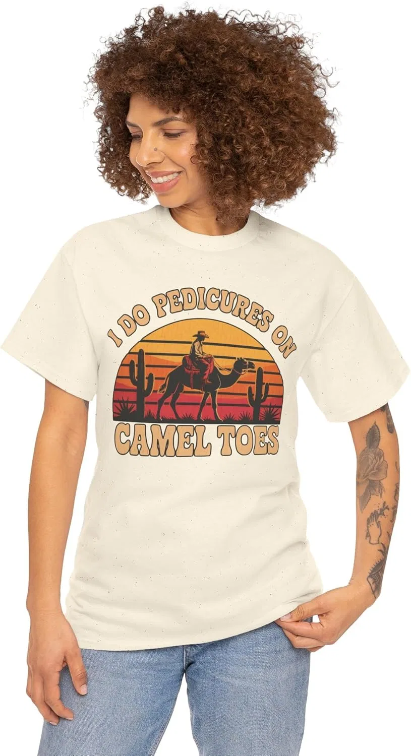 GENERIC Футболка I Do Pedicures on Camel Toes, провокационная футболка, неловкий мем 90-х винтажный бутлег — фото 2
