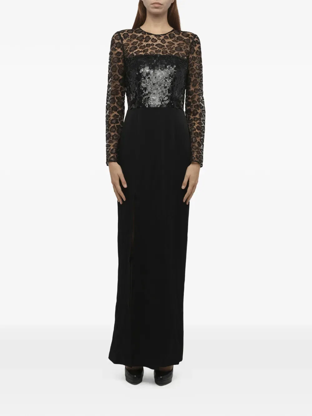 Платье, украшенное пайетками Alexander Mcqueen, черный