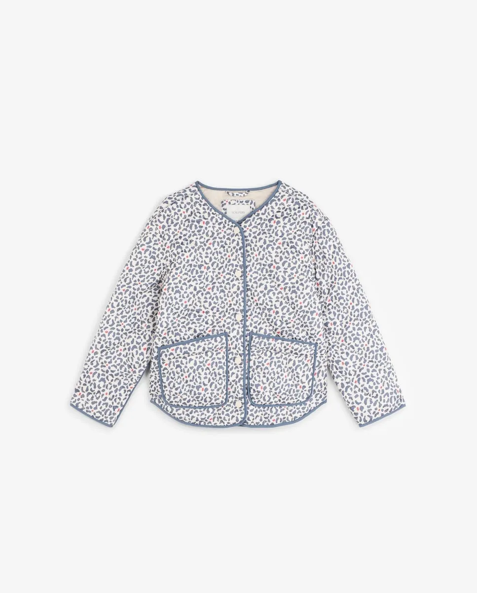 

Детская стеганая куртка с анималистичным принтом Scalpers, синий