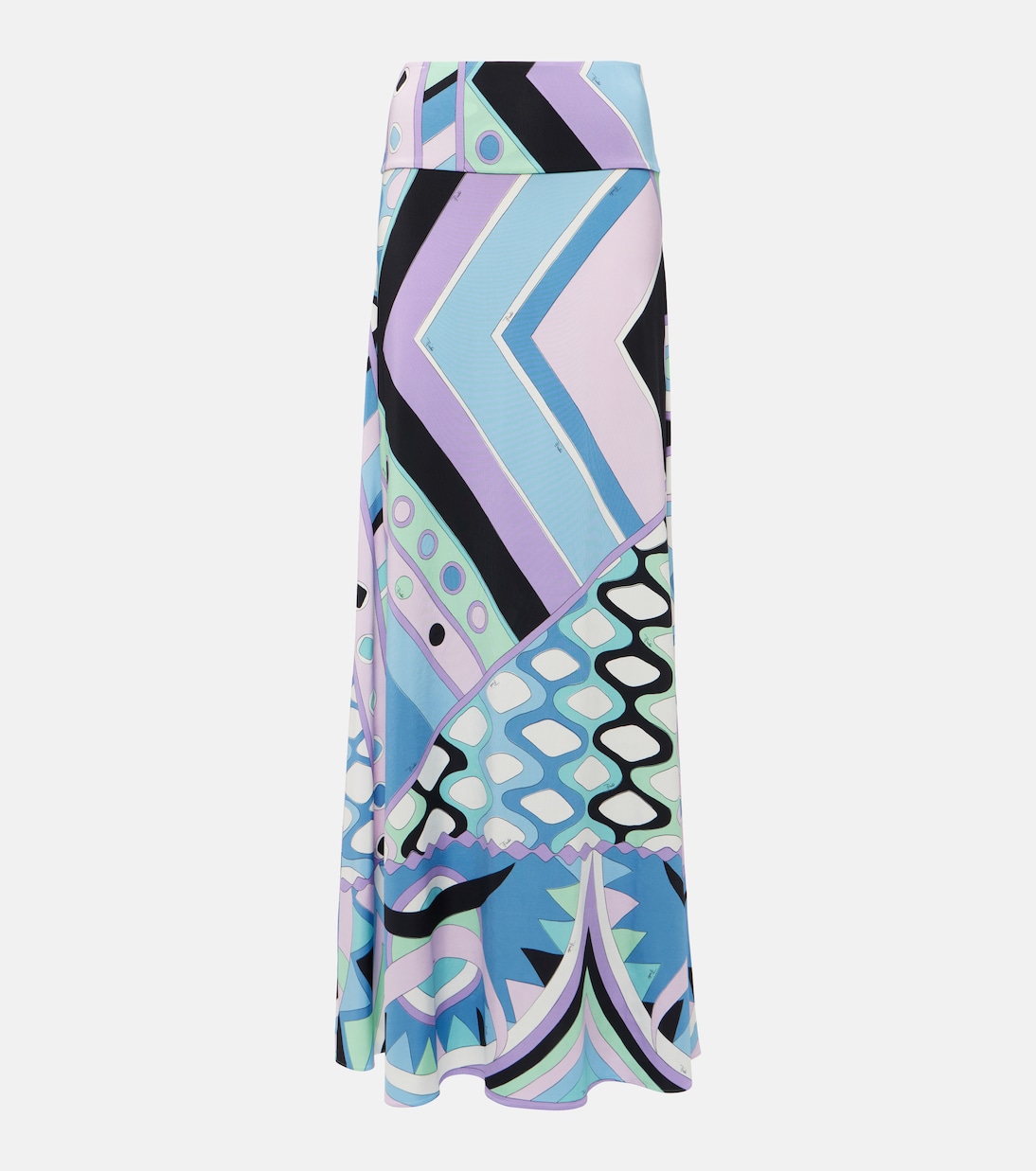 

Вивара сатиновая джерси макси-юбка Pucci, Celeste/Bianco