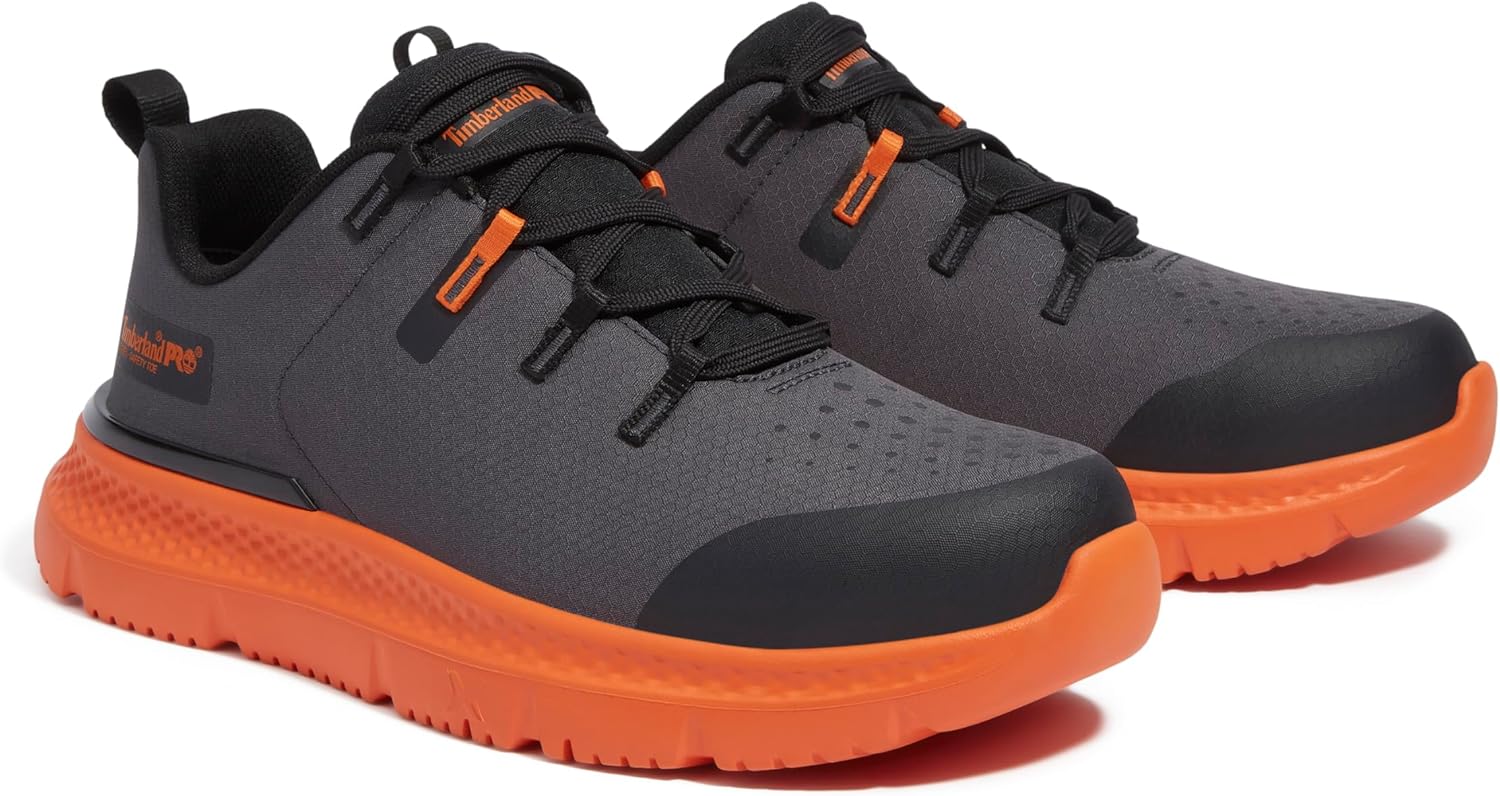 Timberland PRO мужские рабочие кроссовки Intercept со стальным мыском, Dark Grey/Orange — фото 2