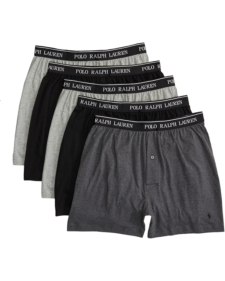 

Боксеры Polo Ralph Lauren 5 Pack Classic Fit Cotton Knit Boxers, цвет 2 Andover Heather/Madison Heather/2 Polo Black