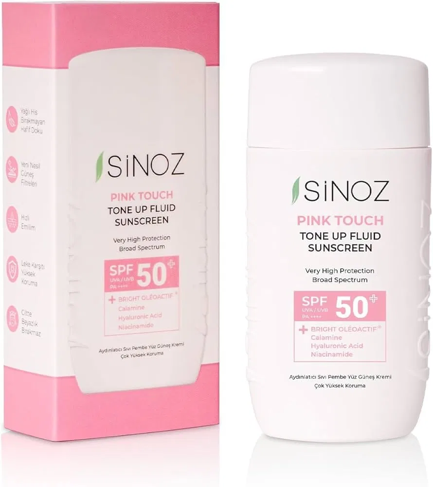 Солнцезащитный флюид Sinoz Pink Touch Tone Up SPF50+ / PA++++ Sinoz