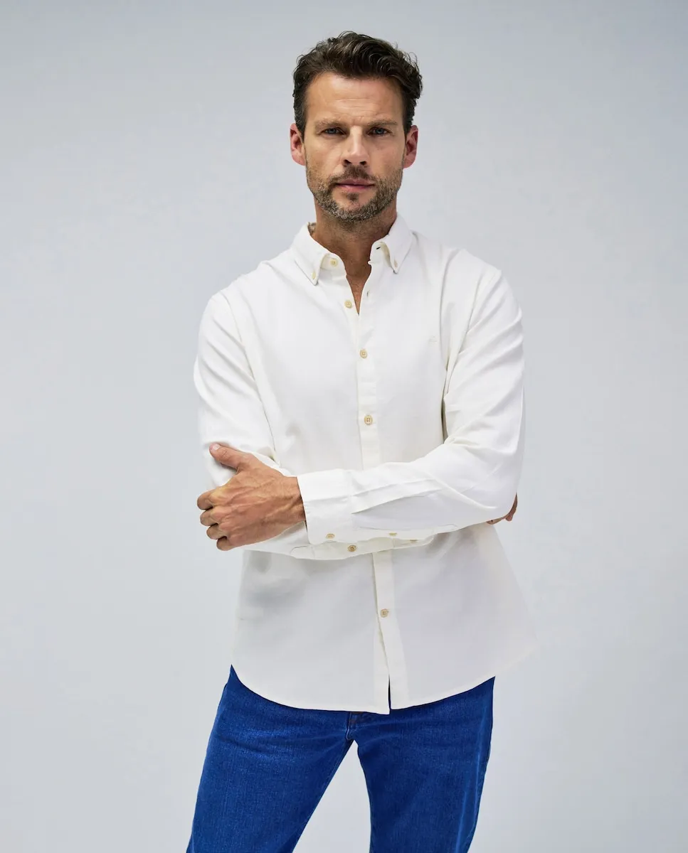 

Мужская рубашка прямого кроя однотонная Salsa Jeans, светло-бежевый