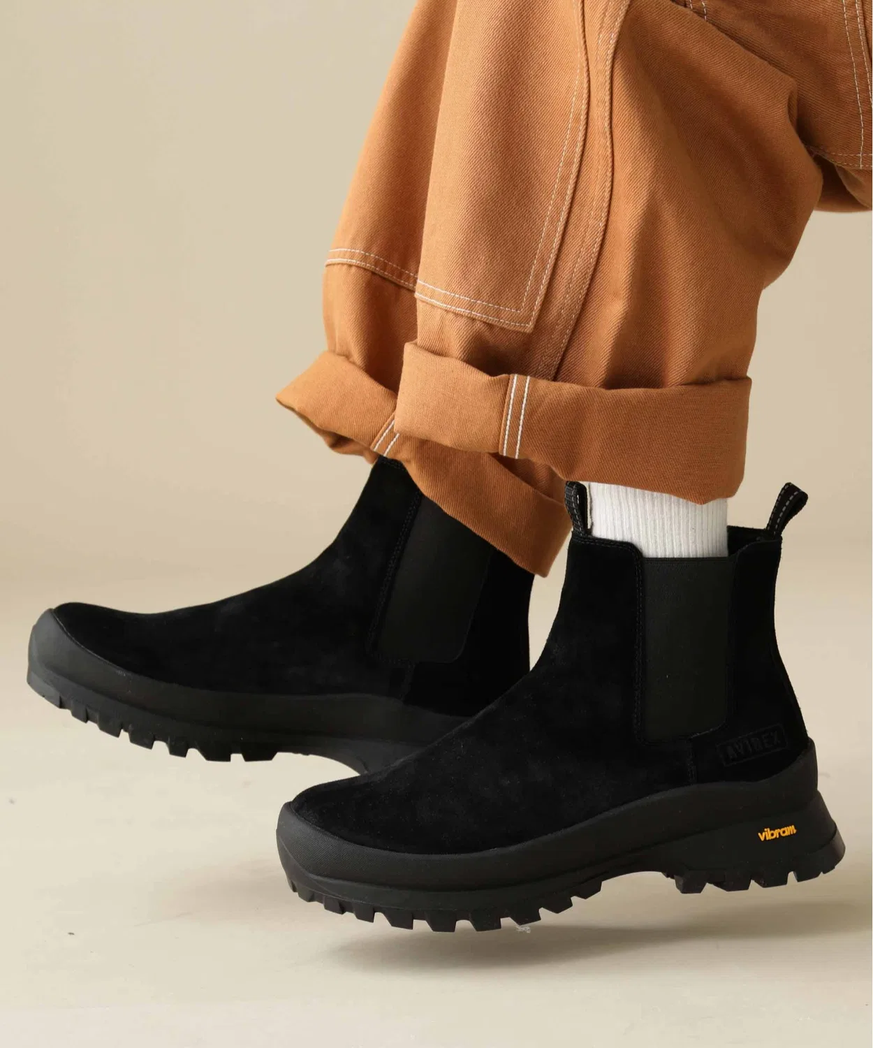 Ботинки SIDE GORE BOOTS AVIREX на тракторной подошве, серые — фото 2