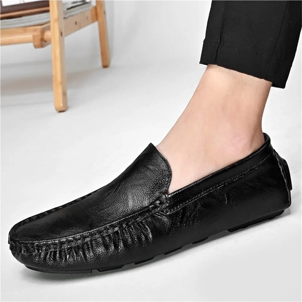 Лоферы мужские Leather Loafers, Black DHFIRUFSHLO — фото 2