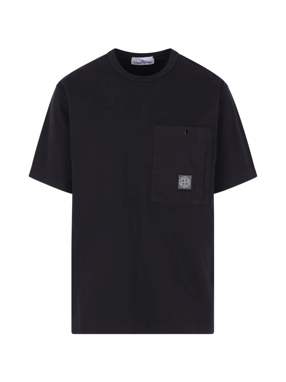 

Футболка с логотипом-компасом и нагрудным карманом Stone Island, черный
