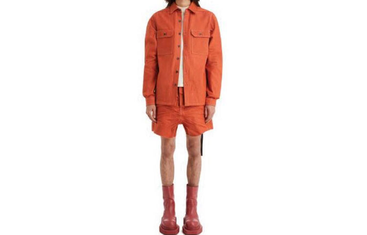

Джинсовая куртка мужская шафрановая Rick Owens Drkshdw, цвет Saffron