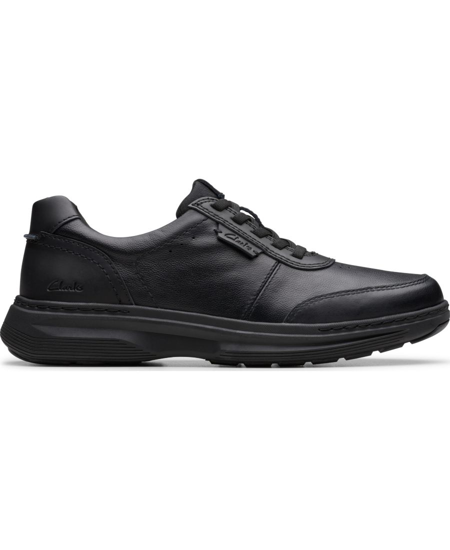 Мужские повседневные кроссовки Craftwell на шнуровке Clarks, Black leather — фото 2