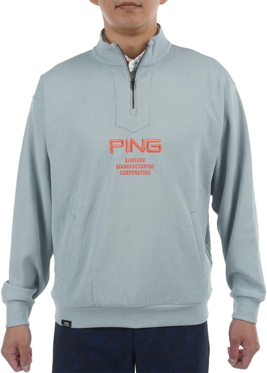 

Мужская толстовка с высоким воротником Pin Apparel 621-5162101, на молнии до середины груди, картонная, для игры в гольф Ping, серый