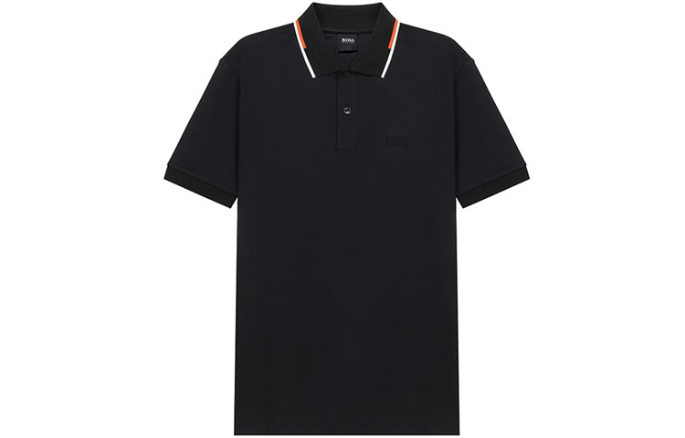 

Футболка поло с короткими рукавами мужская черная HUGO BOSS