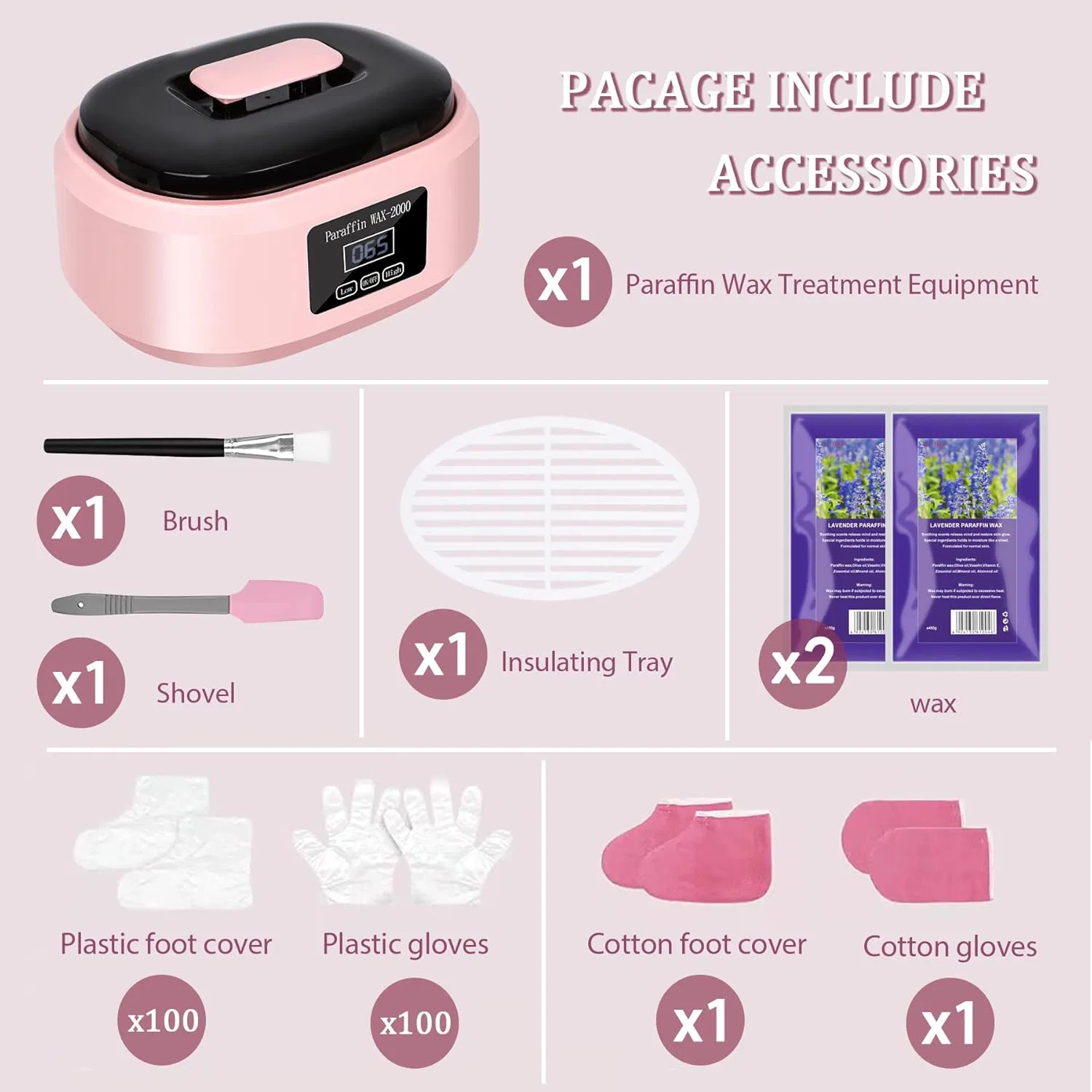 Парафиновая ванна для рук и ног Boadw, 3.4 л, розовая ‎Boadw, Pink — фото 2