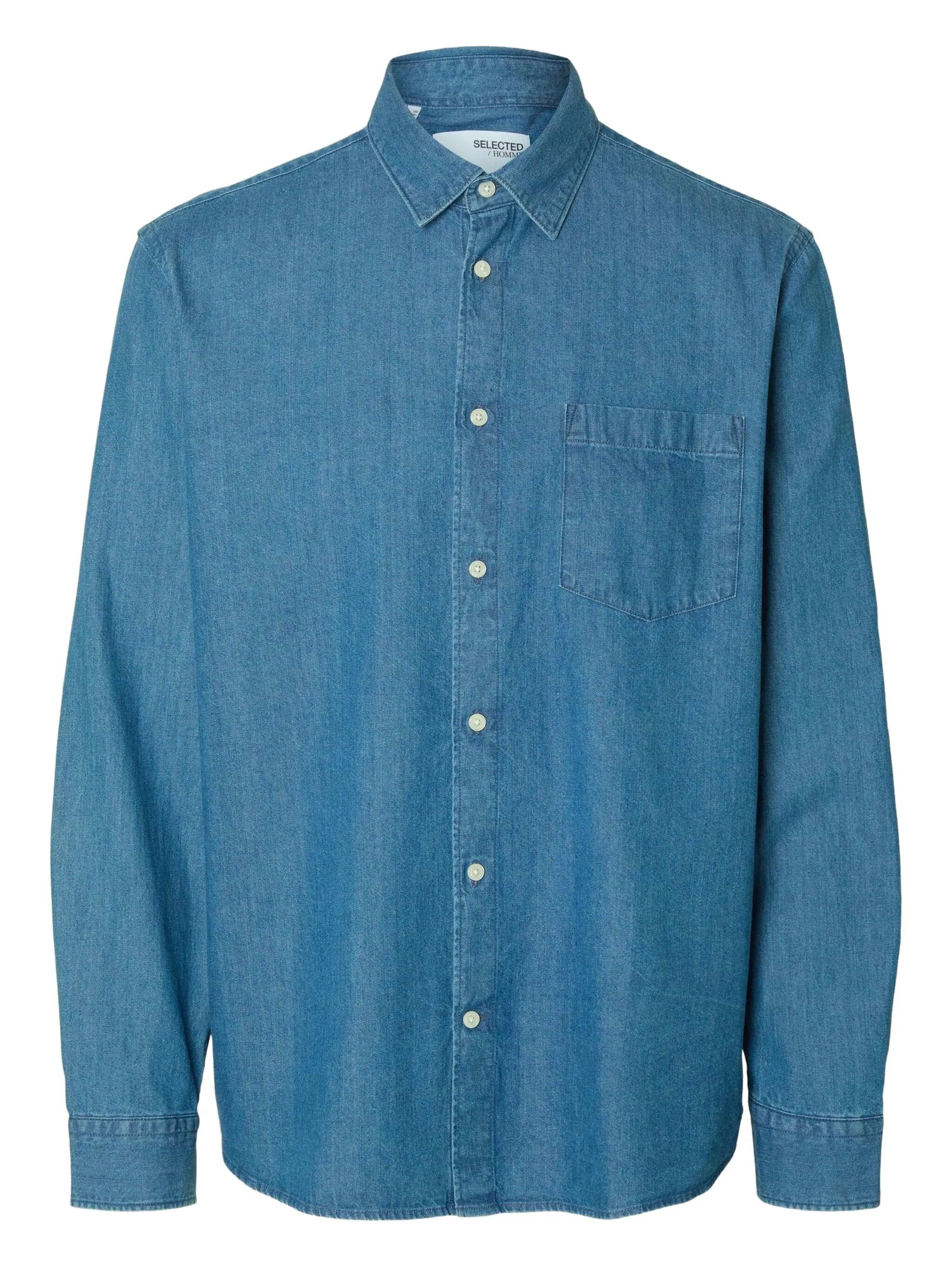 

Рубашка с нагрудным карманом Selected, синий