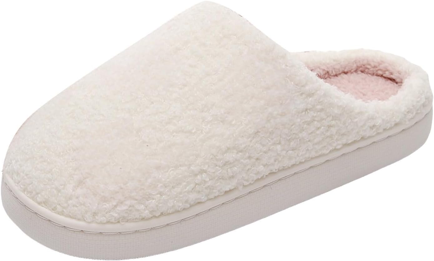 

Женские и мужские домашние тапочки, плюшевые, теплые, мягкие, удобные, с нескользящей подошвой, пушистые комнатные тапочки, внутри дома, зимние теплые тапочки, комфортная обувь Rianclud, белый