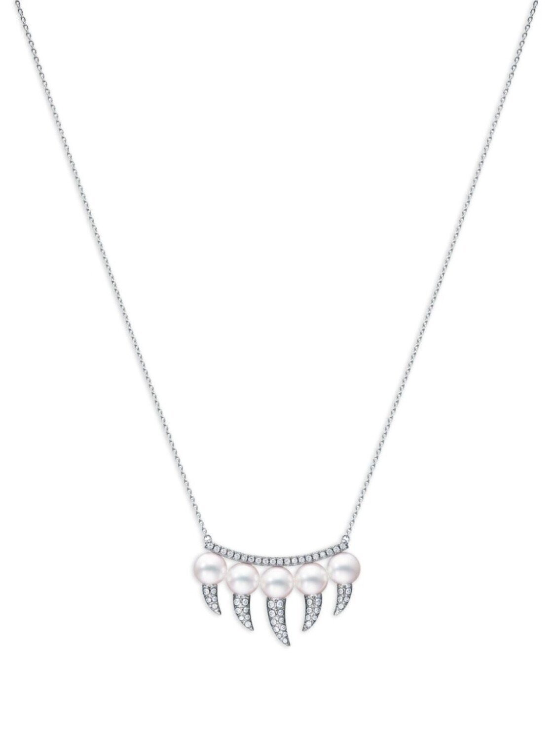 

Колье Danger Fang из белого золота с жемчугом и бриллиантами TASAKI, серебряный