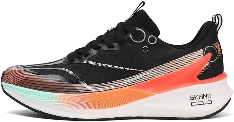 

Мужские беговые кроссовки с углеродной пластиной, легкие, с амортизацией, для шоссейных гонок, с противоскользящей и ударопоглощающей подошвой Generic, оранжевый