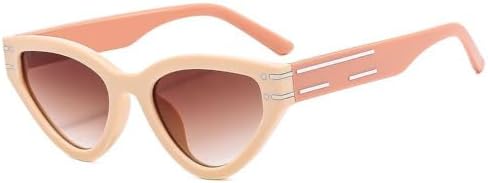 

Солнцезащитные очки «кошачий глаз» для женщин, ретро-винтажные солнцезащитные очки с леопардовым принтом, треугольные очки с градиентным переходом цвета MTZJH, Beige Pink Tea