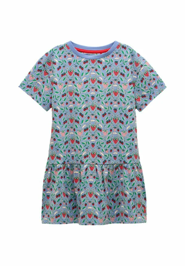 Платье-Джерси sienna с короткими рукавами и оборками Joules, Blue Strawberry