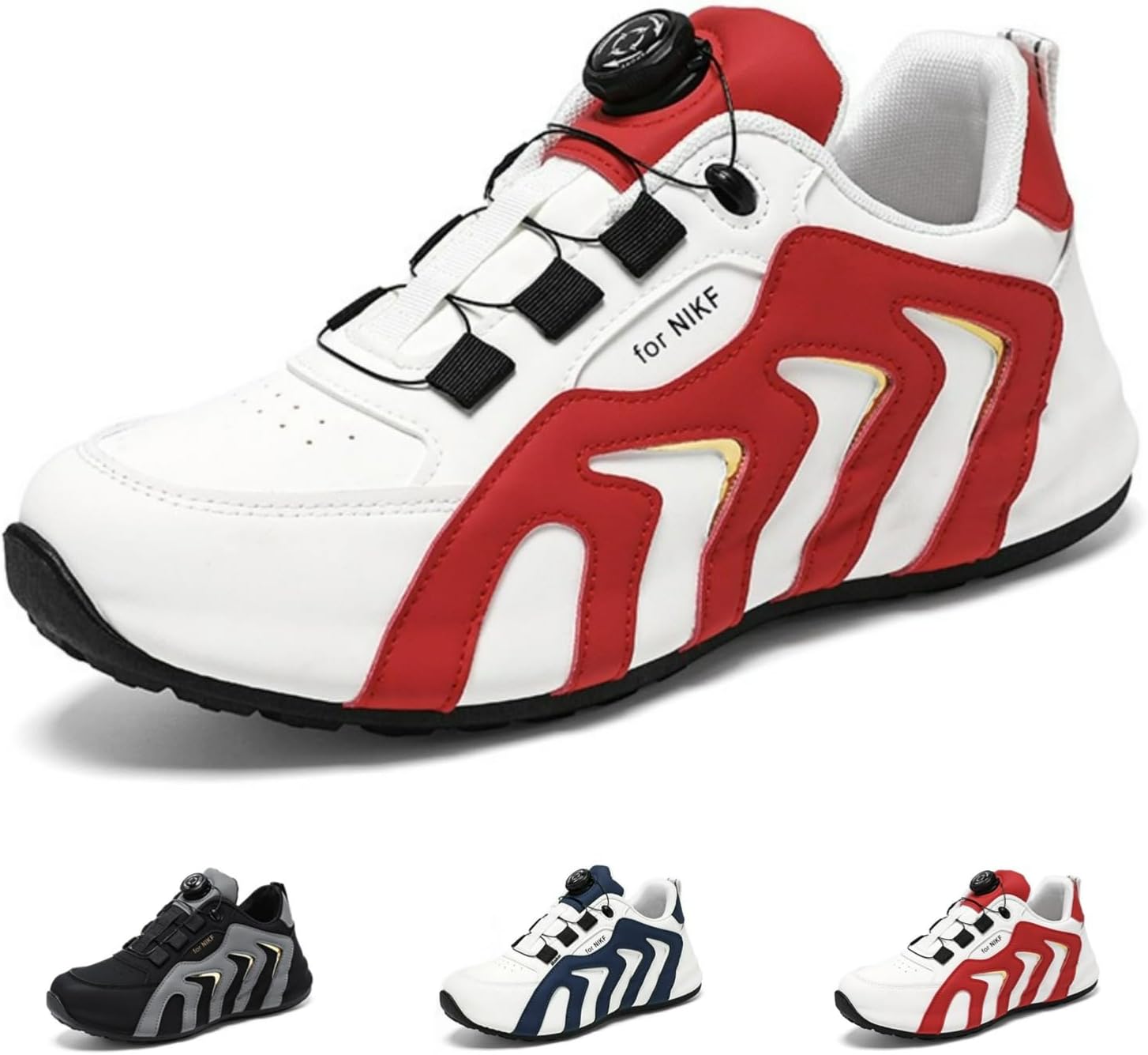 

Модные массивные кроссовки MACEFIL для мужчин, стильные, удобные, с нескользящей подошвой, повседневная обувь для улицы и набережной, белый/красный