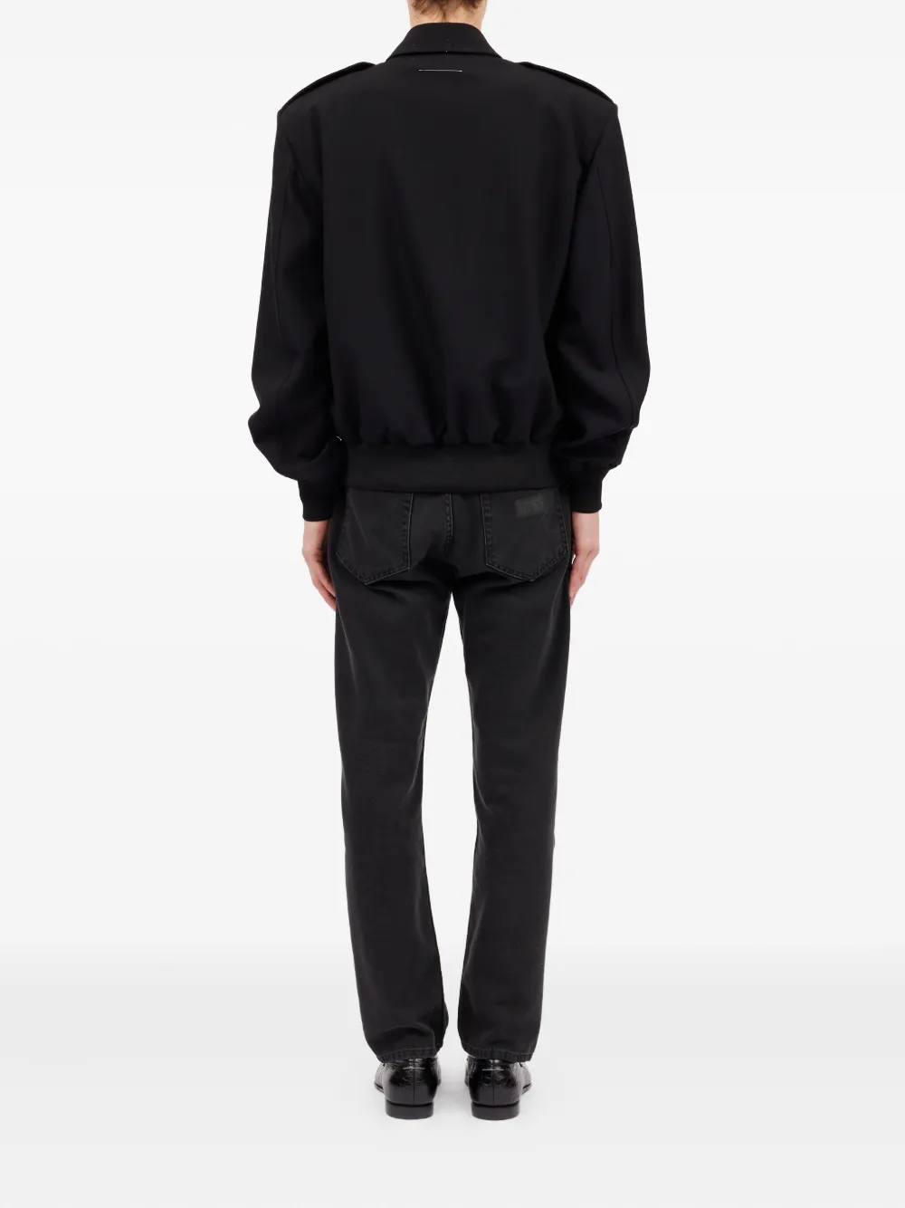 Шерстяная куртка с воротником MM6 Maison Margiela, черный — фото 4