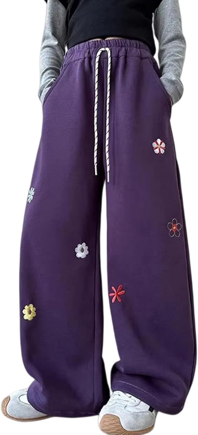 Детские спортивные брюки широкие, Generic, A-purple
