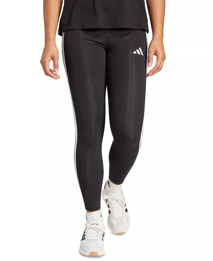 

Хлопковые леггинсы с тремя полосками, размеры Plus Size Essentials, XXS-4X adidas, черный/белый