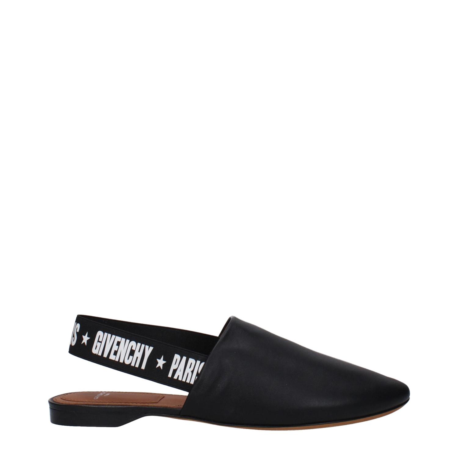 Черные кожаные шлепанцы Givenchy, черный