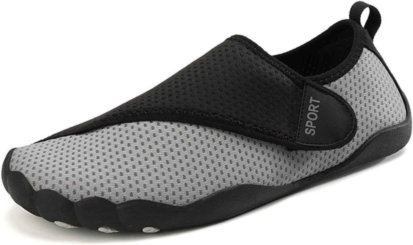 

Кроссовки без шнурков для мужчин и женщин - легкие с толстой подошвой для тренажерного зала, с тихой амортизацией, дышащие для занятий фитнесом в помещении, прыжков со скакалкой и вождения Azttoztto, серый