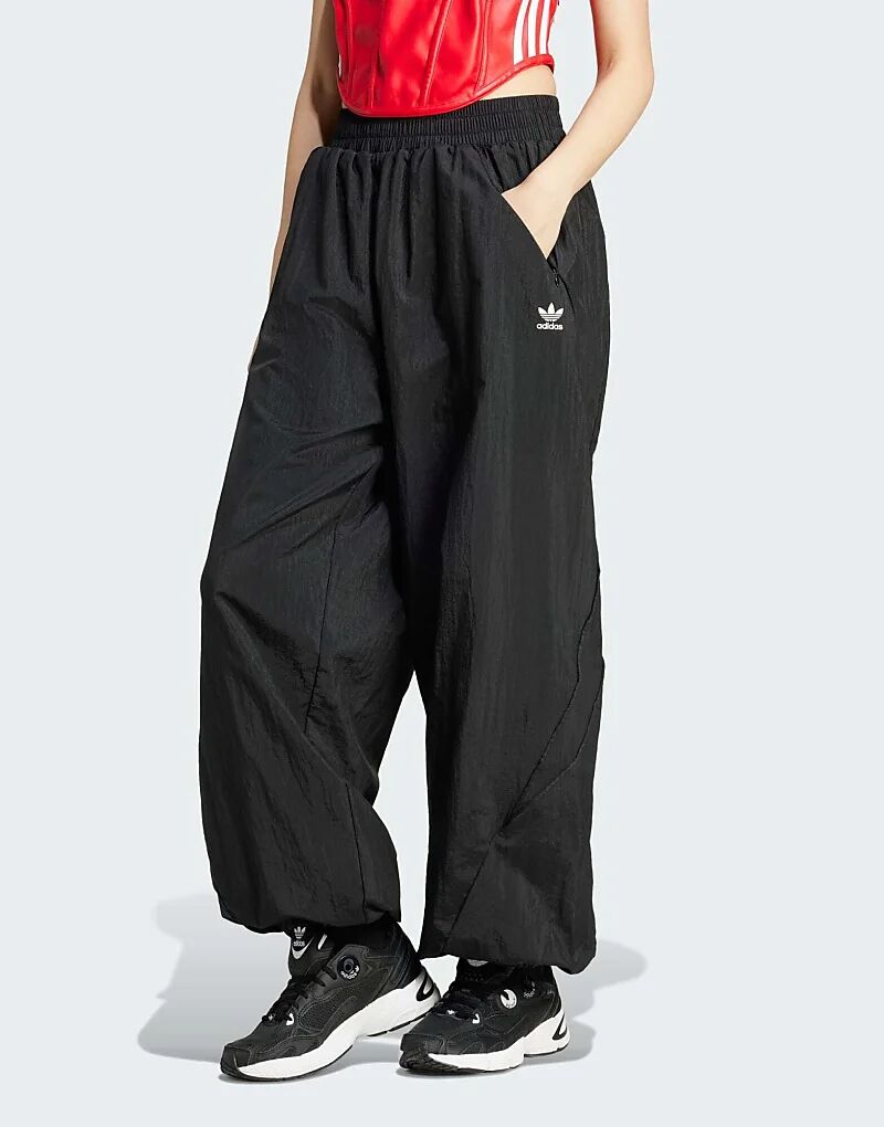 

Широкие брюки из тканого материала черного цвета adidas Originals