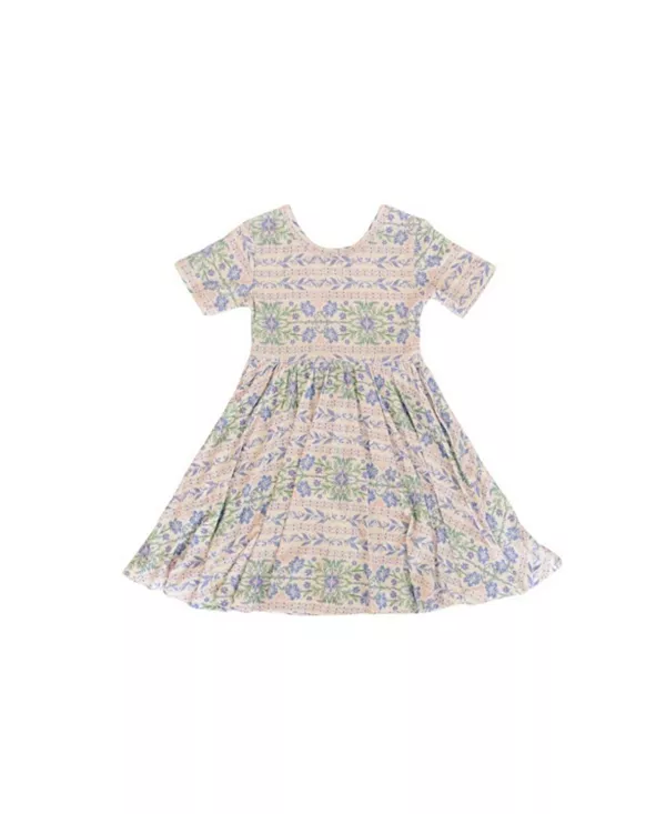 

Детское весеннее платье с каскадным бамбуковым узором для девочек. Motette, бежевый