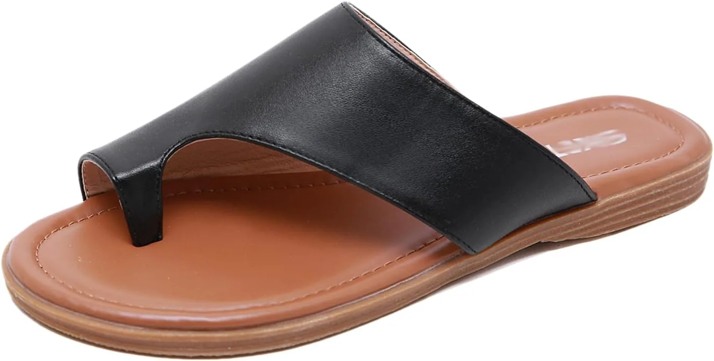 Summer Women's Fashion Hallux Valgus Flip Flops/Flat Plantar Fasciitis Bunion Beach Сандалии/Ring Toe Orthopedic Thong Сандалии WCXTY, черный