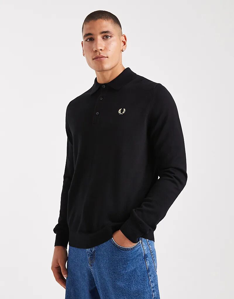 

Вязаный джемпер поло Fred Perry черного цвета
