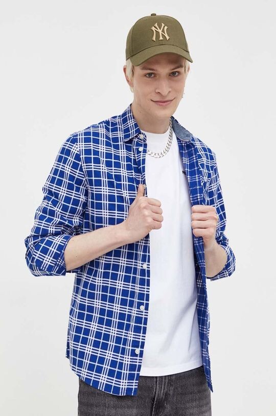 

Хлопковая рубашка Tommy Jeans, темно-синий