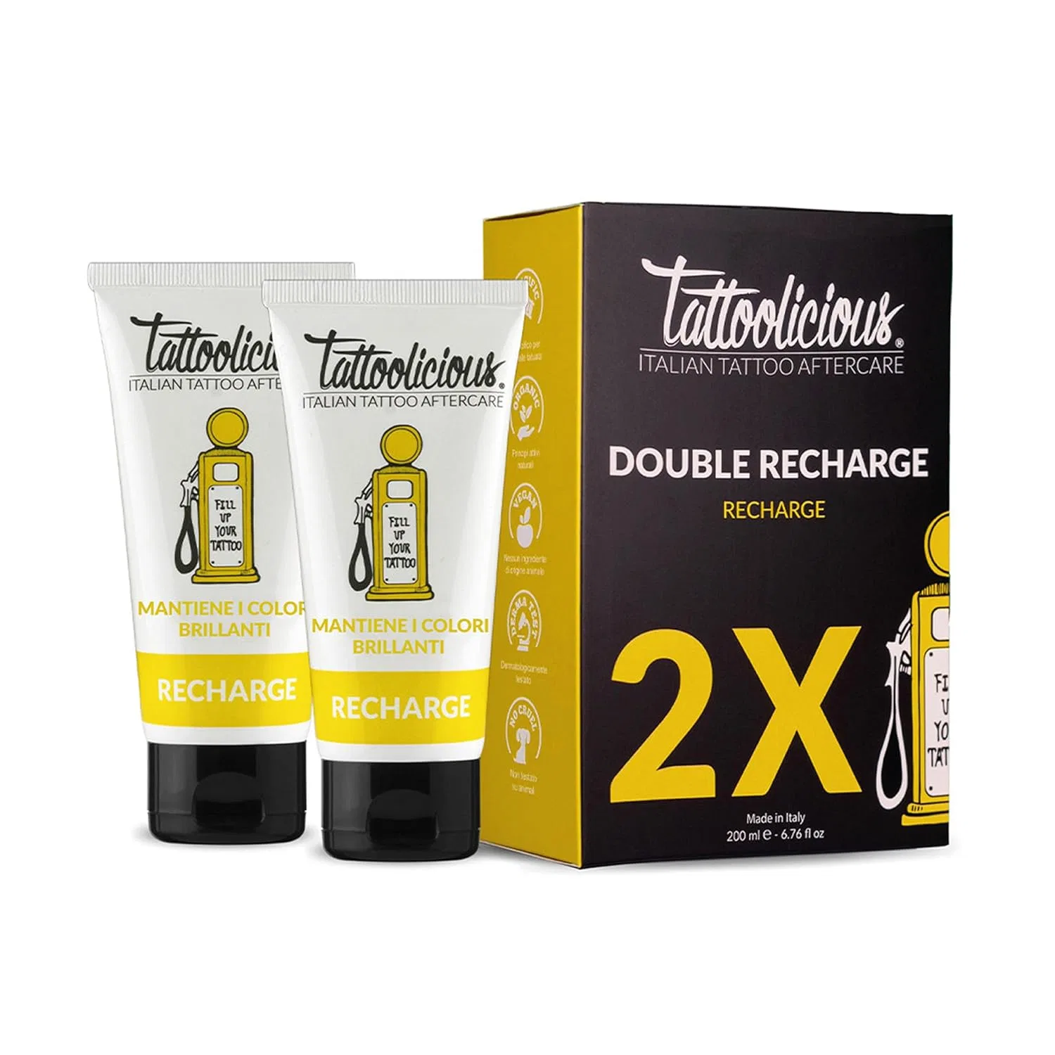 Крем для ухода за татуировками DOUBLE RECHARGE, 2 x 100 мл Tattoolicious
