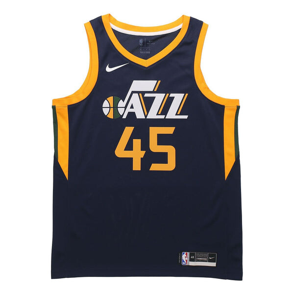 

Спортивная футболка 2020 season utah jazz mitchell sw shirt men's college 'dark blue yellow' Nike, синий