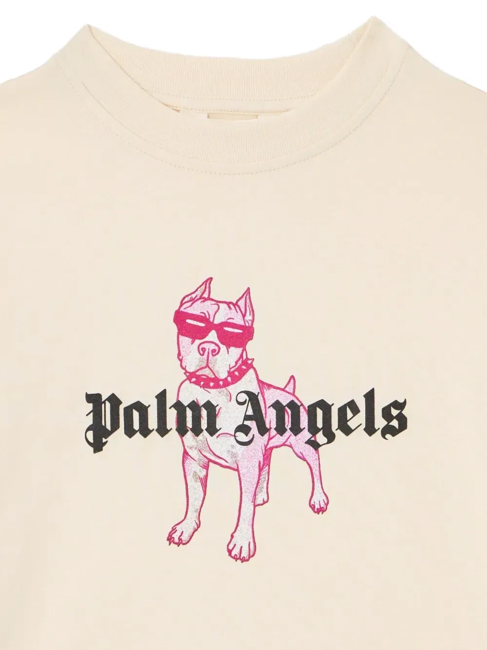 Футболка с принтом "Palm Dog" Palm Angels Kids, бежевый — фото 3