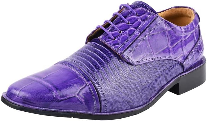 

Мужские оксфорды LIBERTYZENO с животным принтом из натуральной кожи на шнуровке для Рождества, фиолетовый