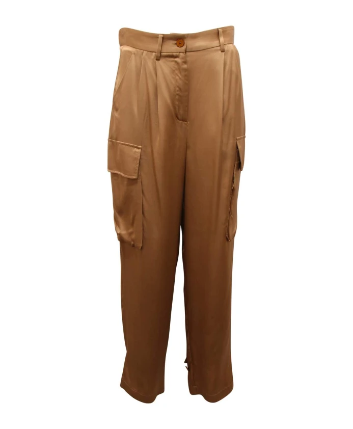 

Атласные брюки-карго, изготовленные в Италии. Vicolo, бежевый